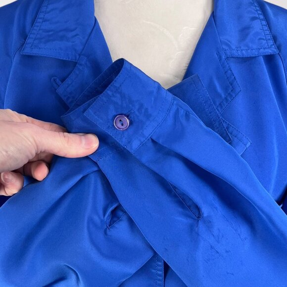 Vintage Laura and Jayne Royal Blue Button Up Blouse Size 10 - Picture 8 of 10